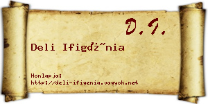Deli Ifigénia névjegykártya
